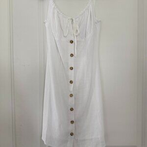 White linen mini dress